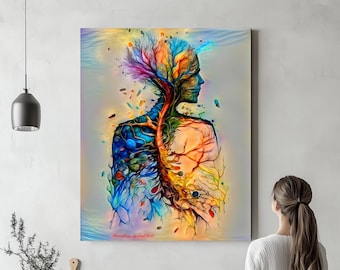 Surrealism Human Anatomy, Canvas or Acrylic Glass, “Phantasmagoria 2.0” , Art for Surrealism Fans, Medical Professionals,