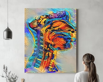 Neck and Brain Anatomy -Canvas -  ENT Radiology Wall Art Science Medical Art Student Art Office Decor Gifts Medicine