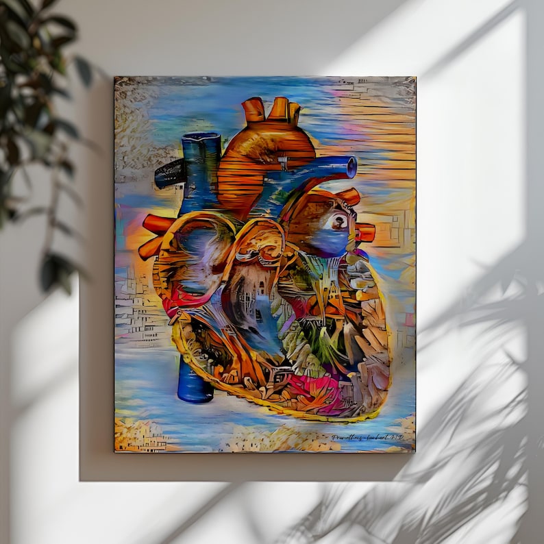 Heart Cardiac Anatomy, Canvas, Color Radiology Art Science Medical Student Office Medicine Thoracic Cardiology image 5