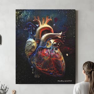 Cardiac Anatomy Canvas, Poster, or Acrylic Glass, Radiology Science Medical Student Office Medicine Thoracic Cardiology