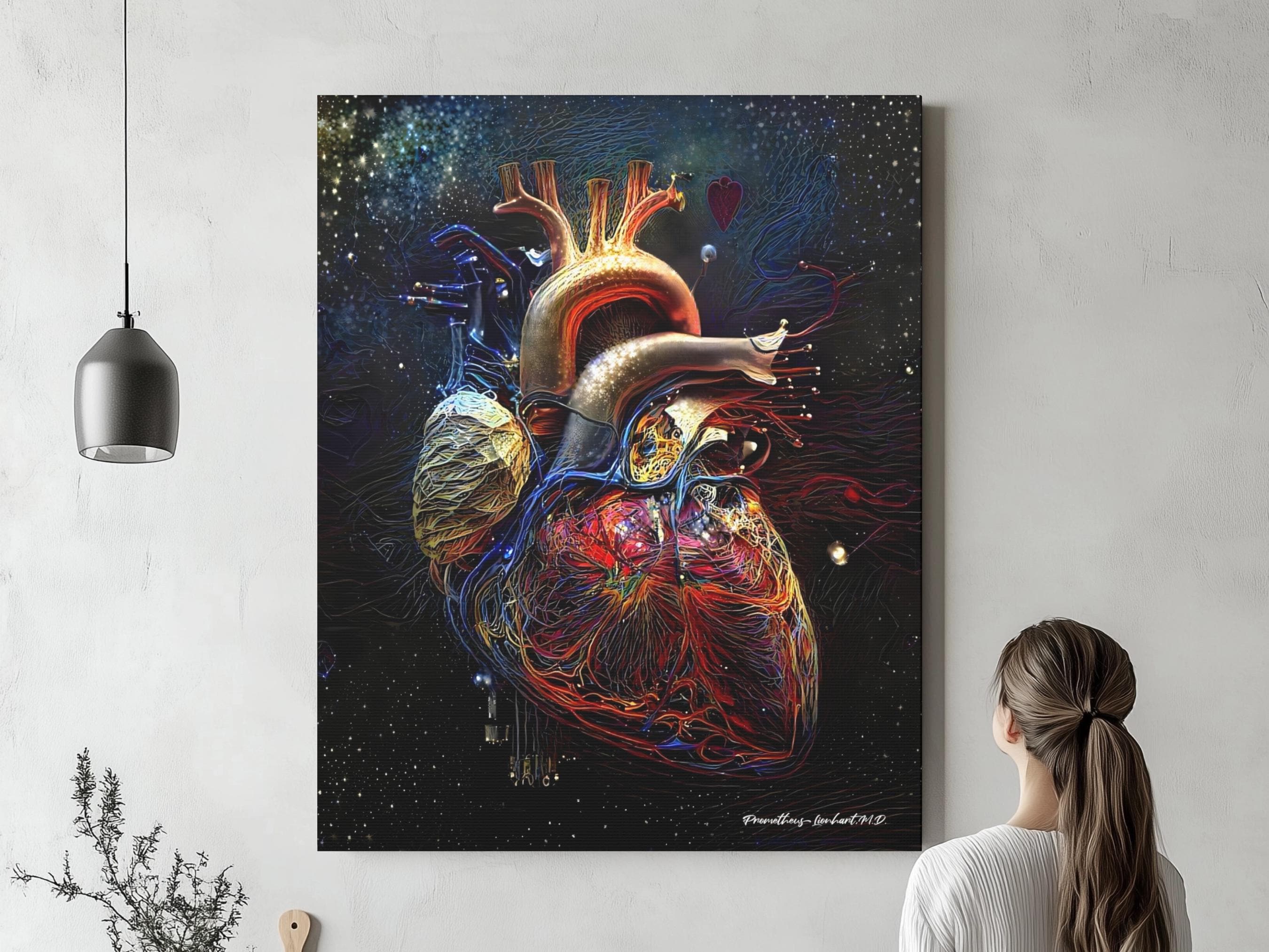 Cardiac Anatomy Canvas, Poster, or Acrylic Glass, Radiology Science Medical Student Office Medicine Thoracic Cardiology