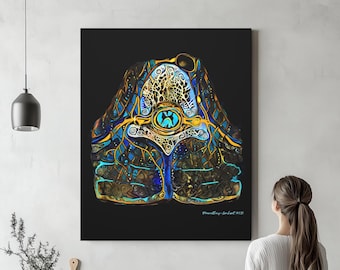 Spine Anatomy Art Canvas or Acrylic, Art for Doctors Office, Spine Surgeon, Radiologist, Chiropractor,