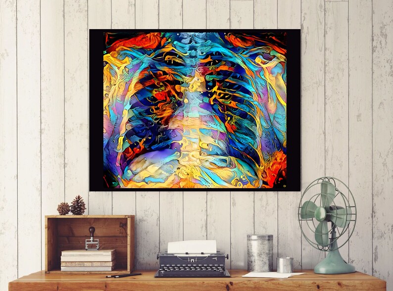 Chest Anatomy in Bright Color Canvas Anatomy Art Radiology - Etsy
