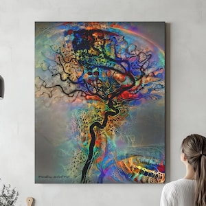 Brain Anatomy Art, Canvas or Acrylic Glass, “Malformation of Thought” - Neuro angiogram art for Neurologist, Neuroradiologist, IR