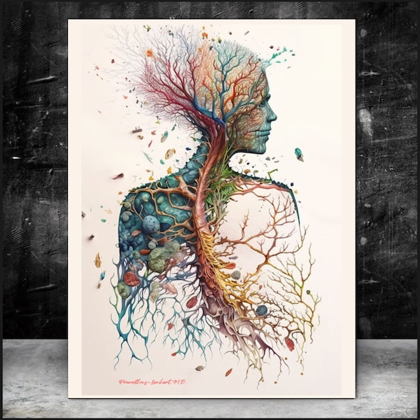 Surrealism Human Anatomy, Canvas,  Human Anatomy Art Radiology Art Science Medical Student Medicine Neurology