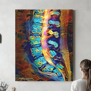 Spine Anatomy Canvas, Poster, or Acrylic Glass, Wall Art for Spine Specialist, Surgeon, Radiologist, Chiropractor
