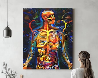 Surrealism Human Anatomy Art - Canvas, Radiology Art, Science Art