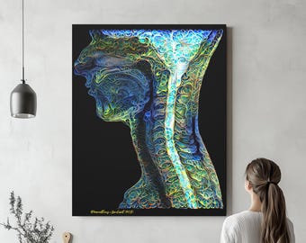 Neck and Brain Anatomy, Canvas -  ENT Neurosurgery Radiology Orthopedics Art Science Medical Student Office Medicine