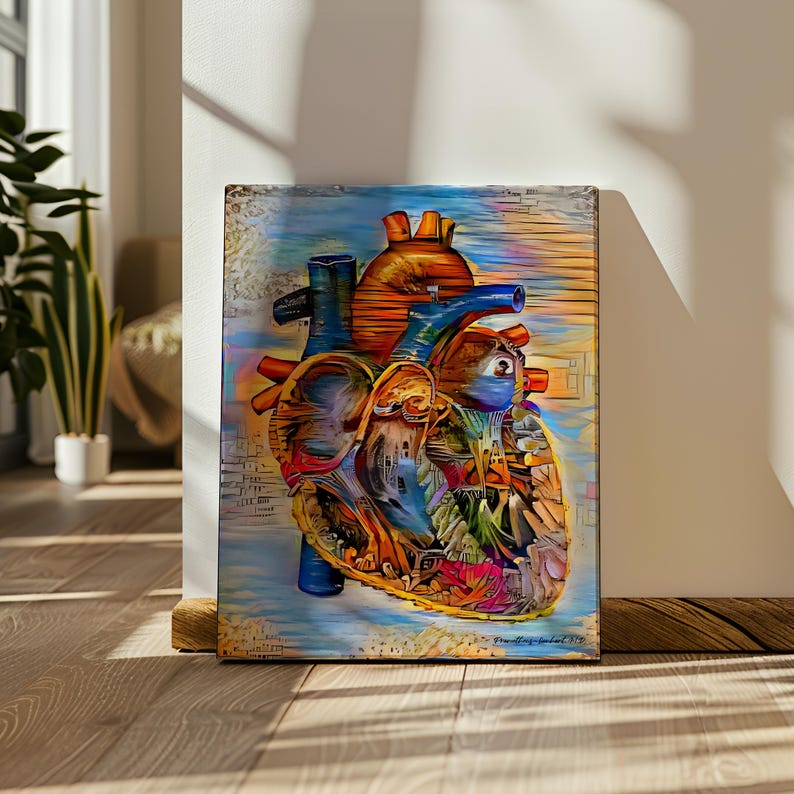 Heart Cardiac Anatomy, Canvas, Color Radiology Art Science Medical Student Office Medicine Thoracic Cardiology image 3