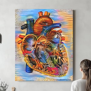 Heart Cardiac Anatomy, Canvas, Color Radiology Art Science Medical Student Office Medicine Thoracic Cardiology image 1