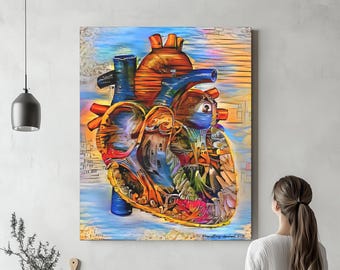Heart Cardiac Anatomy, Canvas, Color Radiology Art Science Medical Student Office Medicine Thoracic Cardiology
