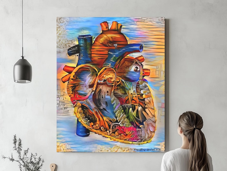 Heart Cardiac Anatomy, Canvas, Color Radiology Art Science Medical Student Office Medicine Thoracic Cardiology image 1