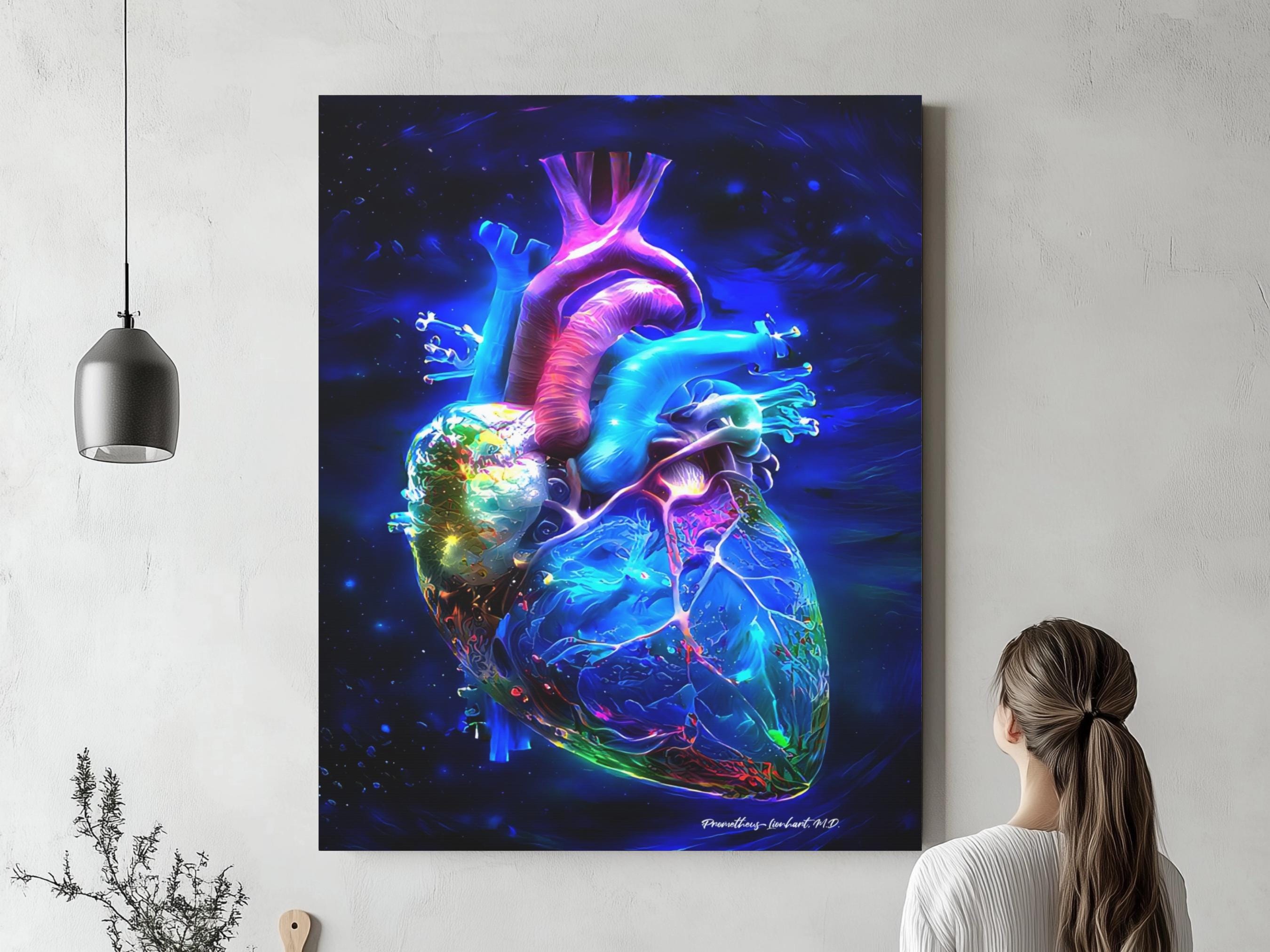 Cardiac Art Canvas or Acrylic, “heart of Atlantis”, for Doctors
