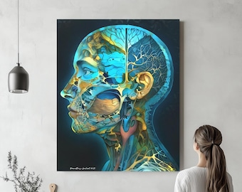 Surrealism Human Anatomy Art - Canvas, Radiology Art,  Science Art, Medical Student Art, Medicine Art