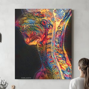 Neck and Brain Anatomy - Canvas -  ENT Neurosurgery Radiology Orthopedics Art Science Medical Student Office Medicine