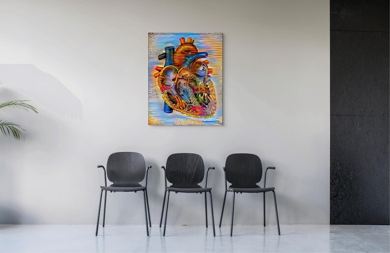 Heart Cardiac Anatomy, Canvas, Color Radiology Art Science Medical Student Office Medicine Thoracic Cardiology image 6