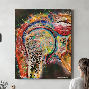 Shoulder Anatomy Canvas or Acrylic Glass -“Brachium Eius”, Art for Orthopedic Surgeon, Chiropractor, Physical Therapist, MSK Radiologist