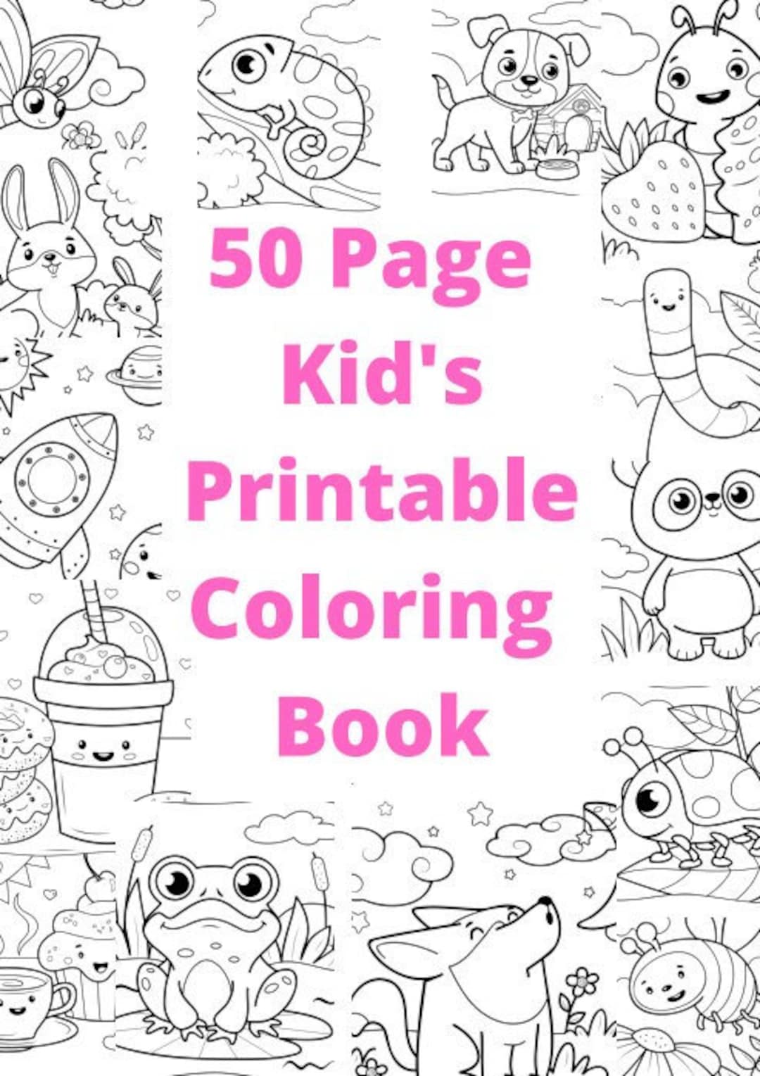 Kids Printable Coloring Book - Etsy