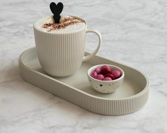 3D print file STL tray oval ribbed modern scandi with commercial license