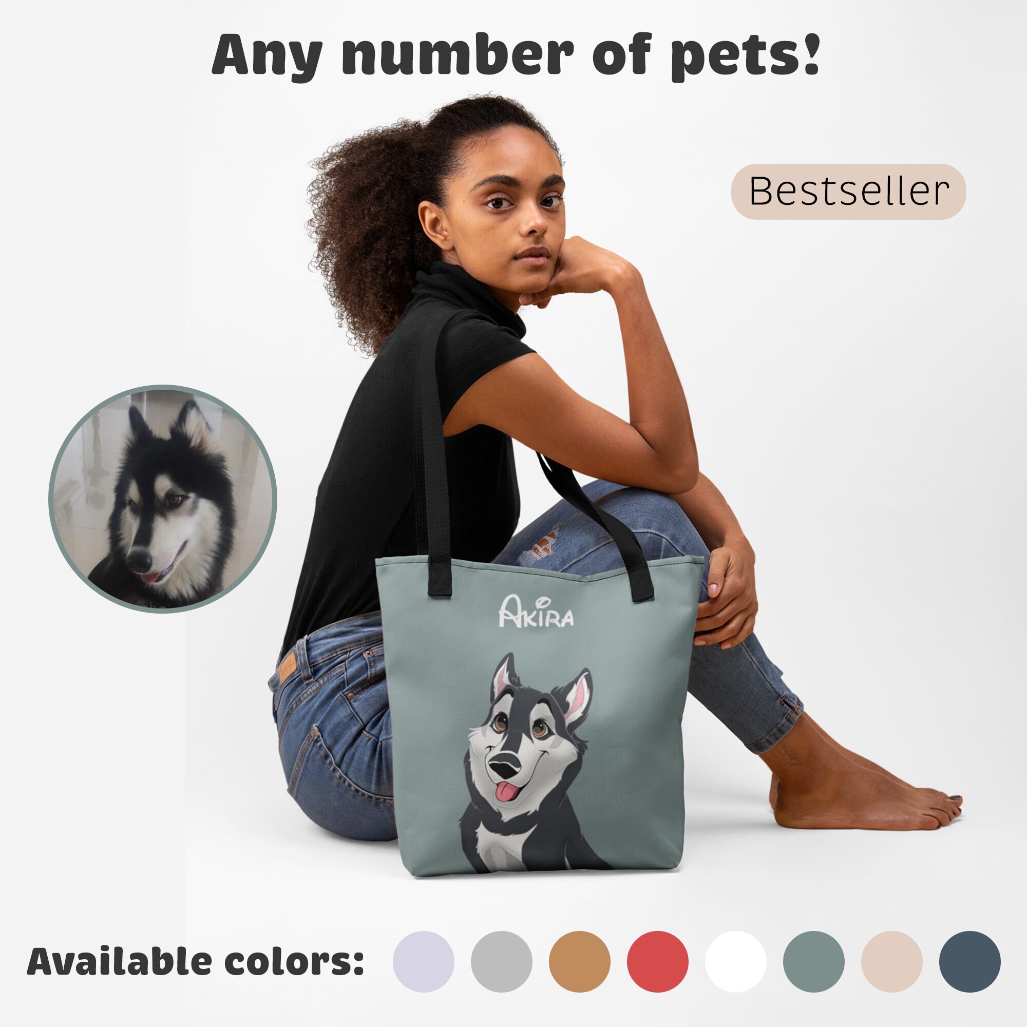 Customized Pet Photo Tote Bag With Personalized Background Color Best Gifts  For Cat Mom - Personalized Gifts & Engraved Gifts for Any Occasions from  Justyling