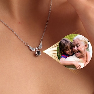 Custom Projection Picture Necklace, Personalized Memorial Necklace, Memorial Gift