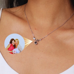 Collana con immagine di proiezione personalizzata, Collana commemorativa personalizzata, Regalo per lei, Regalo per la festa della mamma, Argento sterling massiccio 925