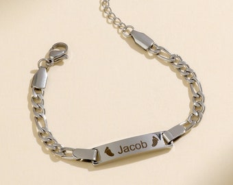 Personalisiertes Namensarmband für Kinder, graviertes Armband für Baby, benutzerdefiniertes Kind-ID-Armband, Beziehungs-einzigartiger Schmuck, Baby-Dusche-Geschenke
