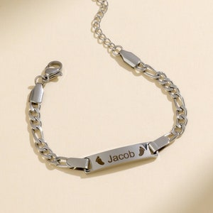 Personalized Name Bracelet for Kids, Engraved Bracelet for Baby, Custom Child ID Bracelet, Relationship Unique Jewelry, Baby Shower Gifts