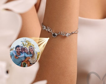 Custom Photo  Projection Bracelets For Women, Personalized Memory Bracelets, Christmas Gifts For Her, Memorial Gift