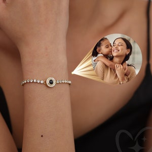 Custom Bracelet with Photo Projection - Personalized Birthday Gift for Mom Daughter Her- Christmas Gifts For Mother