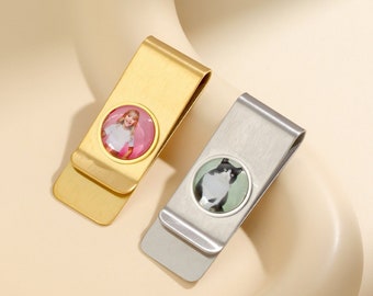 Personalized Money Clip with Photo, Custom Clips for Kids, Handmade Jewelry Gift
