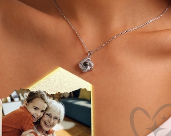 Collier photo de projection, collier photo personnalisé, cadeau commémoratif, cadeau pour elle, collier maman, cadeau de la Saint-Valentin