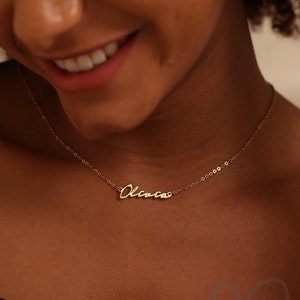 Personalized Dainty Name Necklace, Custom 18K Gold Plated Name for Her, Minimalist Handmade Gift For Her, Mother Day Gift, Christmas Gifts
