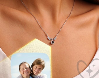 Custom Projection Picture Necklace, Personalized Memorial Necklace, Memorial Gift