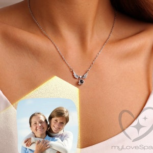 Custom Projection Picture Necklace, Personalized Memorial Necklace, Memorial Gift