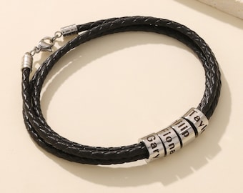 Pulsera personalizada con nombre para hombre, para papá, regalo del día del padre, regalos para el abuelo, regalo de Navidad para él