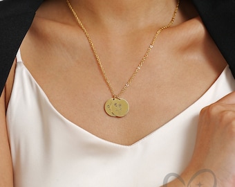 Personalized Birth Flower Necklace, Minimalist  Custom Name Necklace, Birthday Gifts for Her, Engraved Flower Necklace, Handmade Jewelry