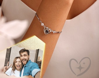 Custom Photo Projection Bracelets For Women, Personalized Memory Bracelets, Anniversary Gifts for Her, Gifts For Mom, Valentine Day Gift