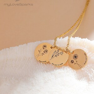 Christmas Gifts for Her, Best Friend Gift, Personalized Gifts for Mom, Custom Birth Flower Necklace, Bridesmaid Gifts, Handmade Jewelry