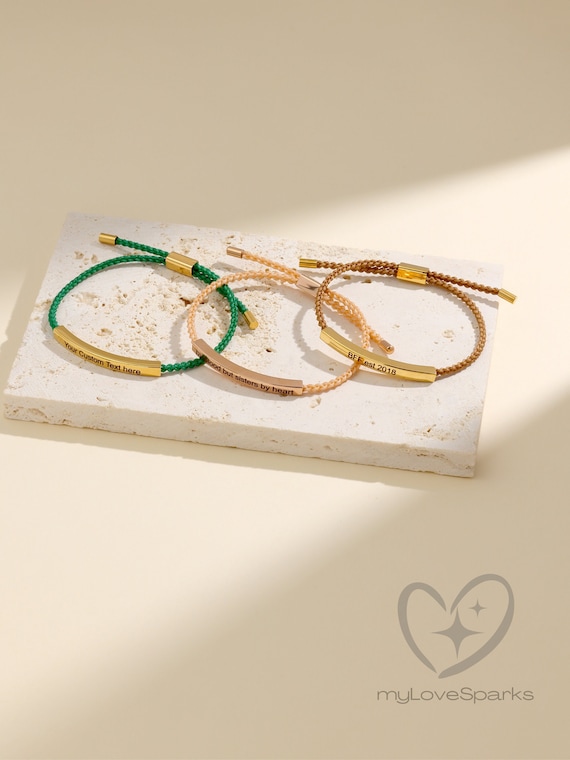 Personalized Engraved Bracelet For Women, Gift Matching Jewelry, Relationship Unique Jewelry, Bridesmaid Proposal, Mother Day Gifts