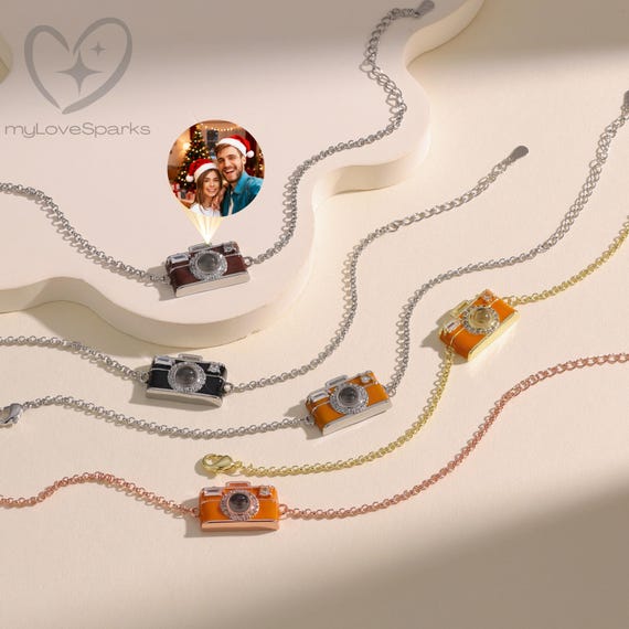Personalized Photo Projection Camera Bracelet:  Unique Gifts Christmas, Bestfriend Gifts, Gifts for Mom Lover Girlfriend