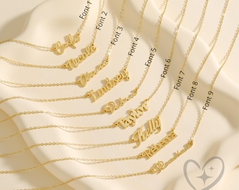 Personalized Dainty Name Necklace, Custom 18K Gold Plated Name for Her, Minimalist Handmade Gift For Her, Mother Day Gift, Christmas Gifts