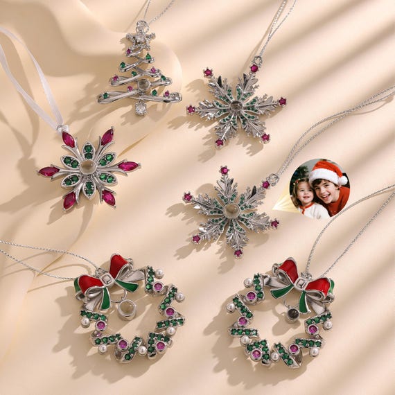 Personalized Unique Ornaments For Christmas : Projection Photo Inside for Memory