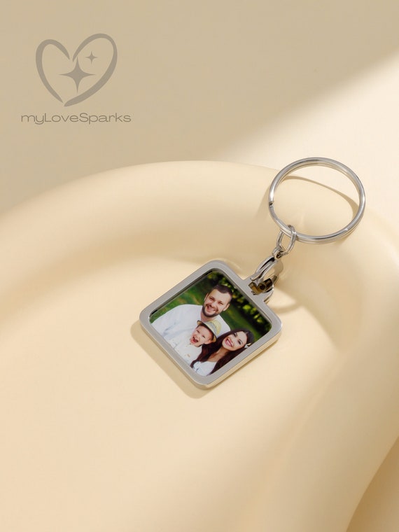 Personalized Key Chain with Picture, Custom Key Chain with Photo, Gift for Dad, Gifts for Teenage Boys
