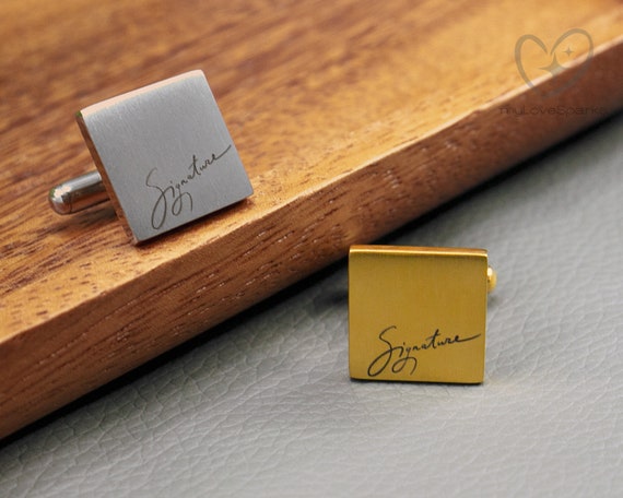 Custom Signature CuffLinks,Personalized Engraved Cufflinks, Groomsman Gift, Wedding Gifts  for Him, Gifts for Dad, Gifts for Boyfriend