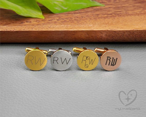 Personalized Name Cufflinks, Custom Cufflinks, Groomsmen Gift, Initials Cufflinks, Wedding Gifts  for Him, Father of the Bride