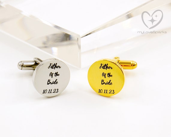 Personalized Name Cufflinks, Custom Cufflinks, Groomsmen Gift, Initials Cufflinks, Wedding Gifts  for Him, Father of the Bride
