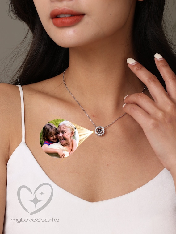 Custom  Photo Necklace For Women, Personalized memory necklace, Gifts for Grandparents, Gifts for mom, Family Gift, Sterling Silver