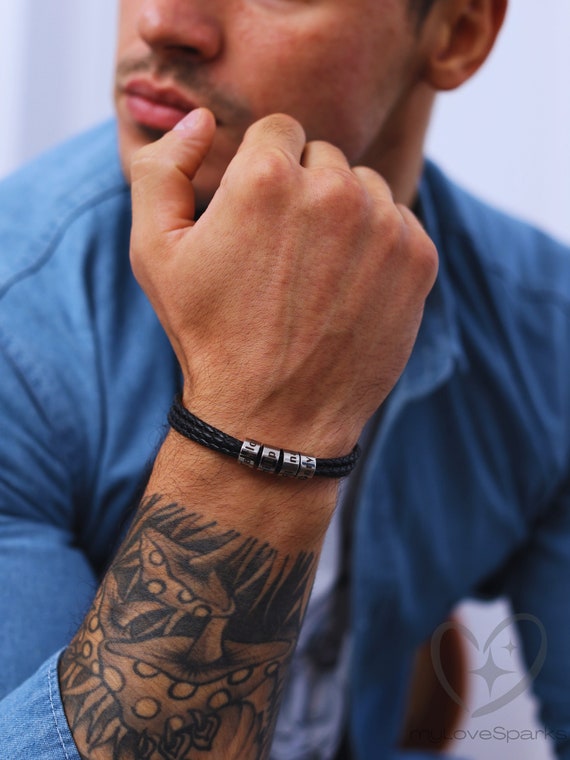 Personalized Name Bracelet for Men Custom Bracelet For Dad with Family Name, Father day Gift, Gifts for Grandfather, Christmas Gift for Him