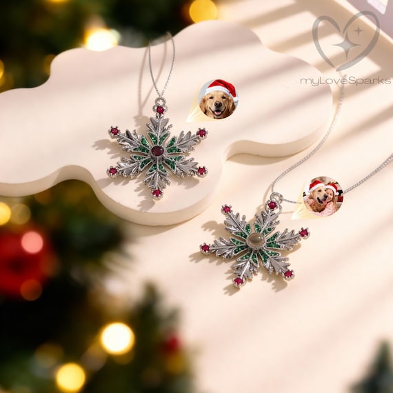Personalized Snowflake Ornaments For Christmas : Projection Family together Photo Inside for Holiday